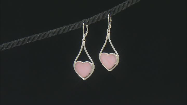Pink Opal Sterling Silver Dangle Earrings Video Thumbnail