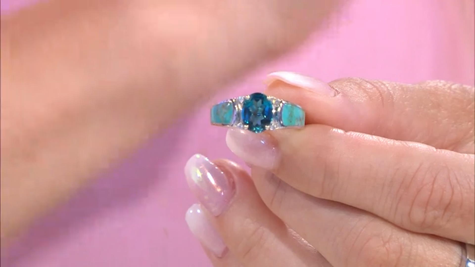 London Blue Topaz Rhodium Over Silver Ring 2.70ctw Video Thumbnail