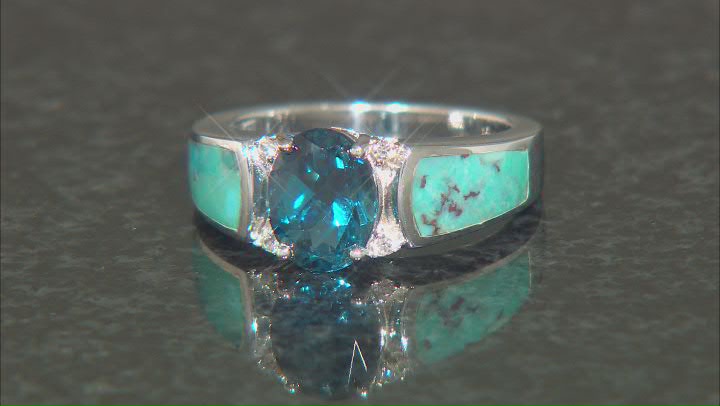 London Blue Topaz Rhodium Over Silver Ring 2.70ctw Video Thumbnail
