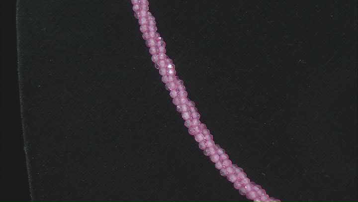 Pink Topaz Rhodium Over Sterling Silver Twist Necklace Video Thumbnail