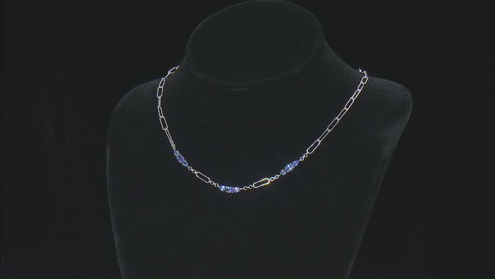 Blue Tanzanite Rhodium Over Sterling Silver Necklace 2.20ctw Video Thumbnail