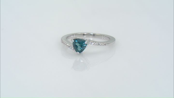 London Blue Topaz Rhodium Over Sterling Silver Bypass Ring 0.85ctw Video Thumbnail
