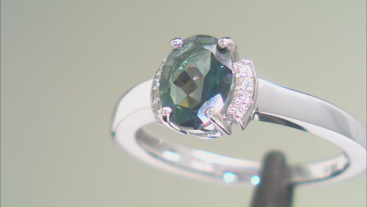 Teal Petalite Rhodium Over Sterling Silver Ring 0.82ctw Video Thumbnail