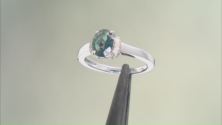 Teal Petalite Rhodium Over Sterling Silver Ring 0.82ctw Video Thumbnail