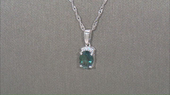 Teal Petalite Rhodium Over Silver Pendant With Chain 0.78ctw Video Thumbnail