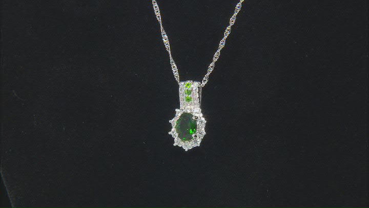Green Chrome Diopside Platinum Over Silver Pendant With Chain 1.64ctw Video Thumbnail