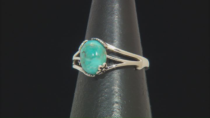Blue Composite Turquoise Sterling Silver Solitaire Ring Video Thumbnail
