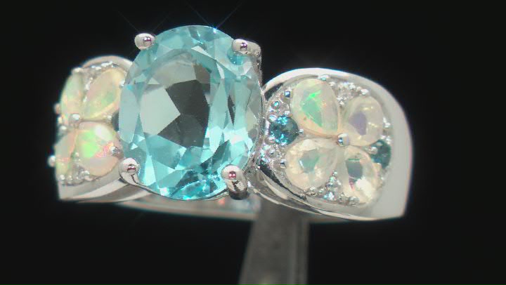 Sky Blue Topaz Rhodium Over Sterling Silver Ring 4.63ctw Video Thumbnail