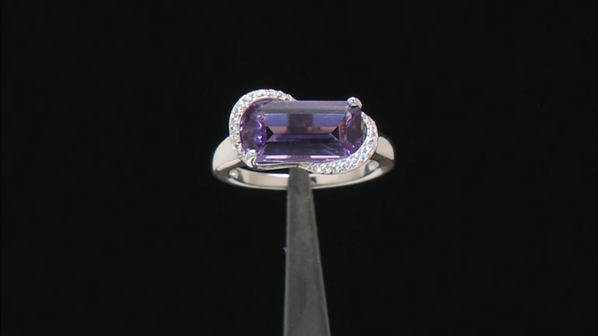 Lavender Amethyst Rhodium Over Sterling Silver Ring 3.10ctw Video Thumbnail