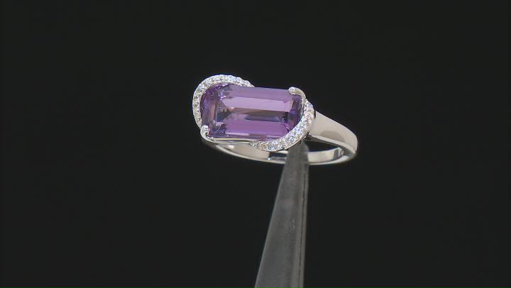 Lavender Amethyst Rhodium Over Sterling Silver Ring 3.10ctw Video Thumbnail