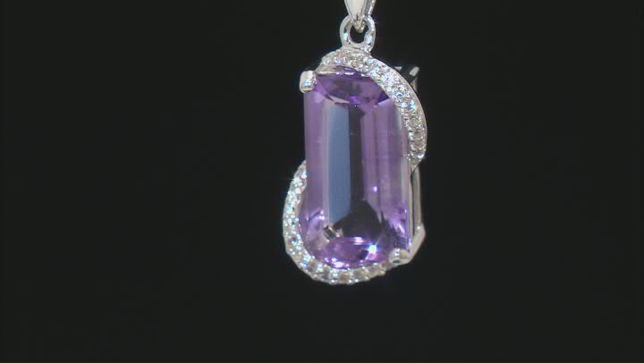 Lavender Amethyst Rhodium Over Silver Pendant with Chain 3.10ctw Video Thumbnail