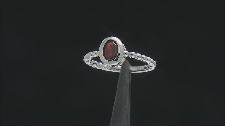 Red Garnet Rhodium Over Sterling Silver Solitaire Ring 0.81ct Video Thumbnail