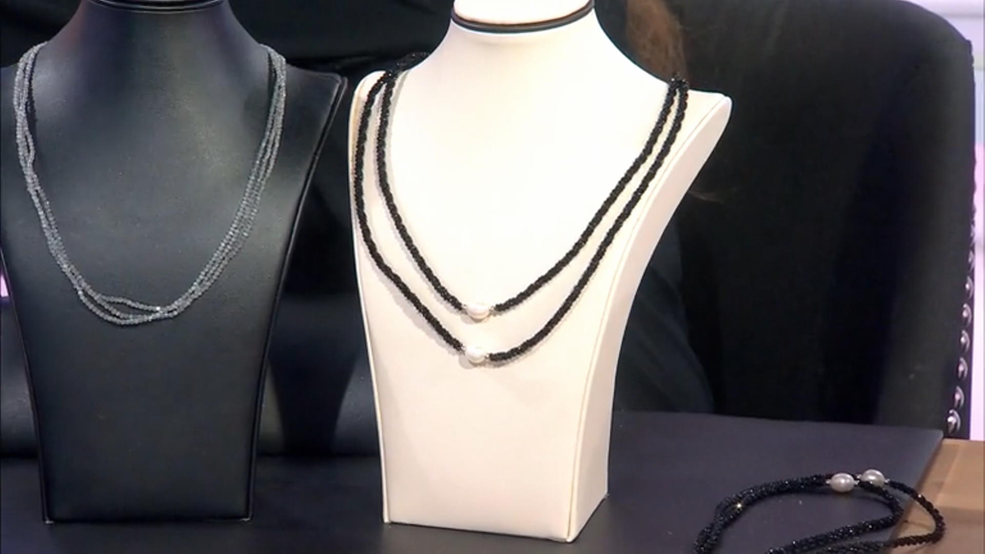 White Cultured Freshwater Pearl Rhodium Over Silver 2-layer Necklace Video Thumbnail