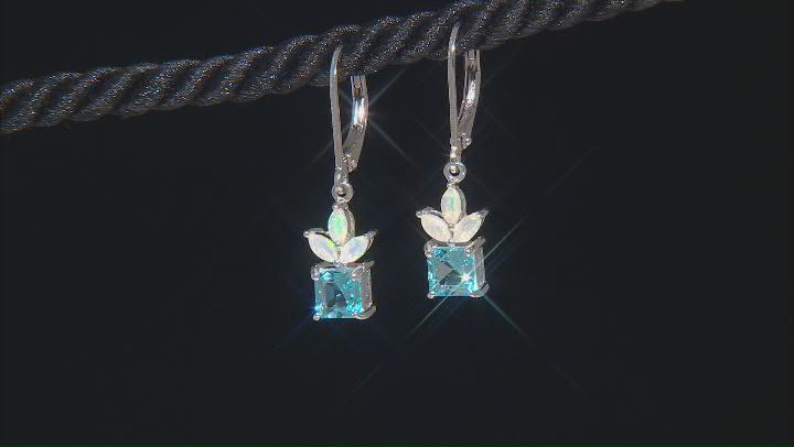 Swiss Blue Topaz Rhodium Over Sterling Silver Earrings 1.75ctw Video Thumbnail