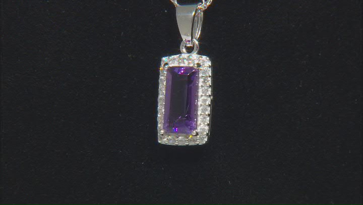Purple African Amethyst Rhodium Over Silver Pendant With Chain 1.88ctw Video Thumbnail