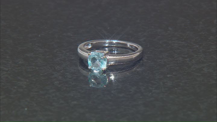 Sky Blue Topaz Rhodium Over Sterling Silver Solitaire Ring 0.95ct Video Thumbnail