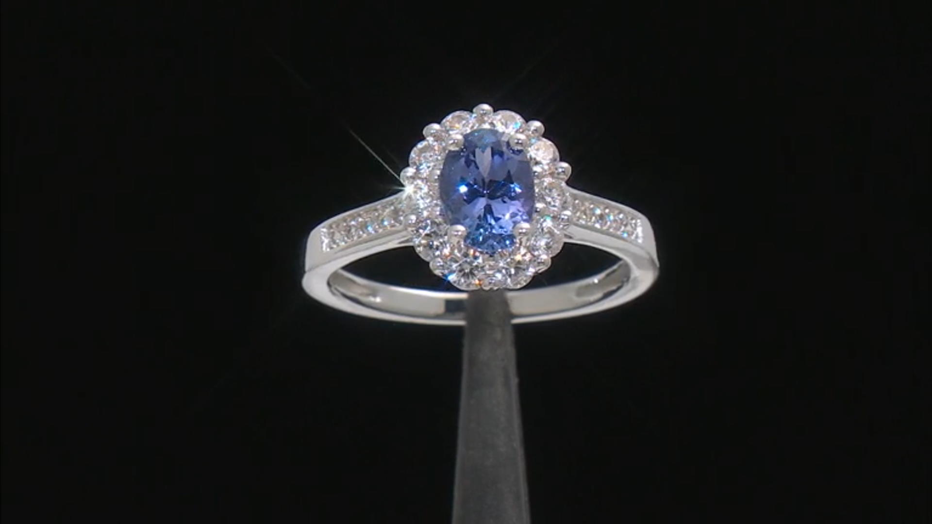 Blue Tanzanite Rhodium Over Sterling Silver Ring 2.19ctw Video Thumbnail