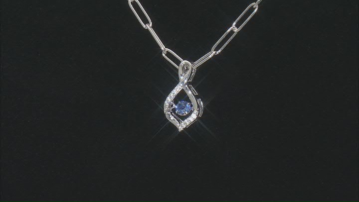 Tanzanite Rhodium Over Silver Dancing Paper Clip Necklace 0.25ctw Video Thumbnail