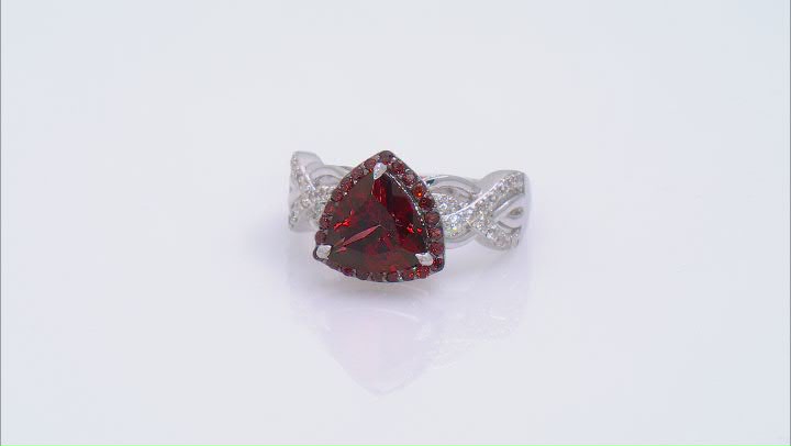 Red Labradorite Rhodium Over Sterling Silver Ring 2.49ctw Video Thumbnail
