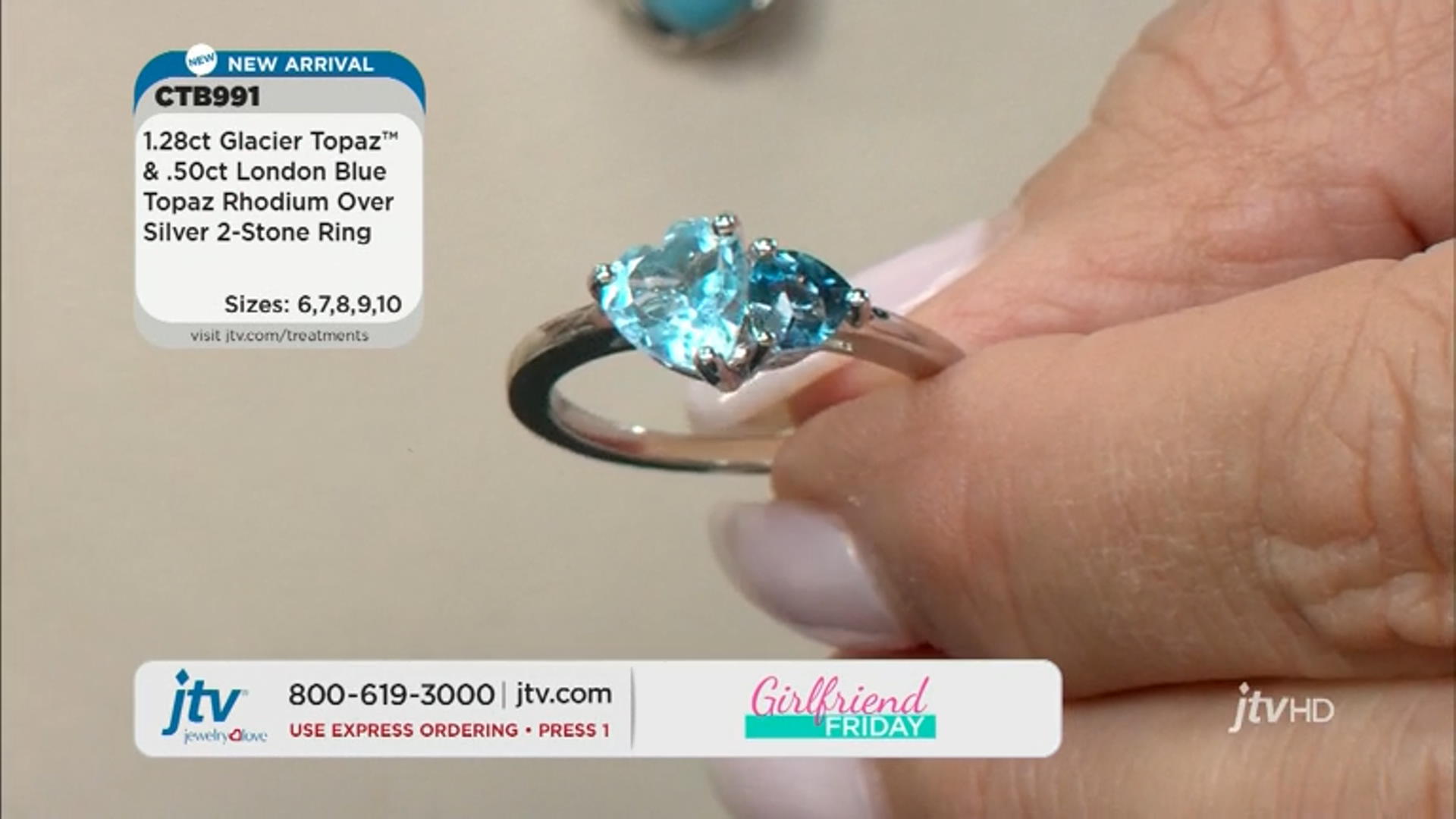 Sky Blue Topaz Rhodium Over Silver 2-Stone Ring 1.78ctw Video Thumbnail