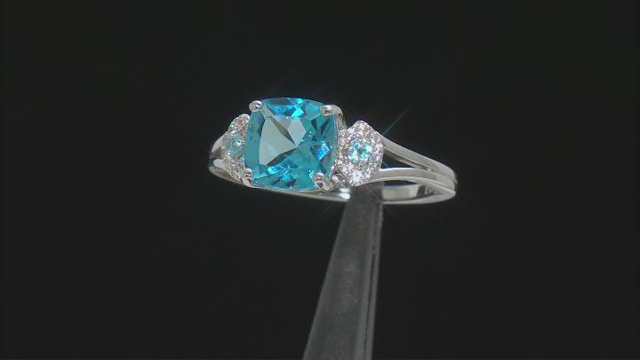 Swiss Blue Topaz Rhodium Over Sterling Silver Ring 2.51ctw Video Thumbnail