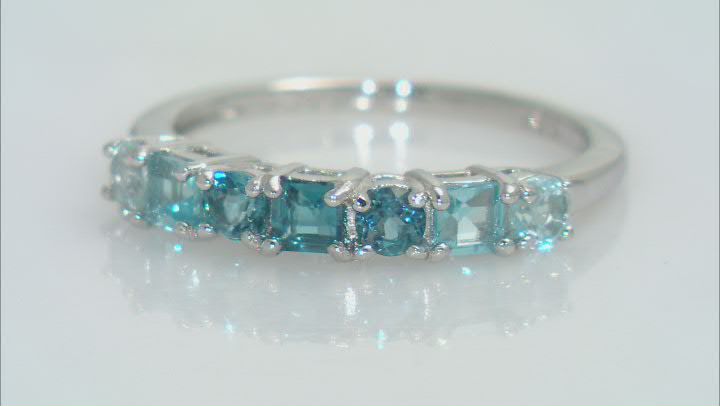 London Blue Topaz Rhodium Over Silver Band Ring 0.99ctw Video Thumbnail