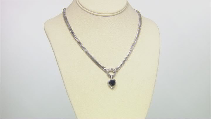 Black Spinel Rhodium Over Sterling Silver Necklace 3.79ctw Video Thumbnail