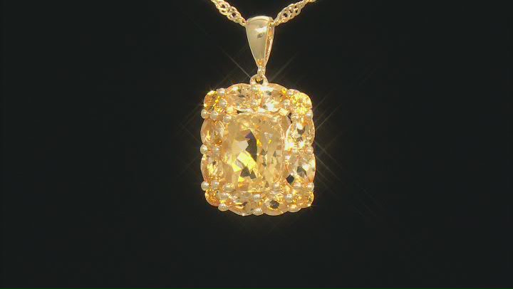 Yellow Citrine 18k Yellow Gold Over Silver Pendant With Chain 2.28ctw Video Thumbnail