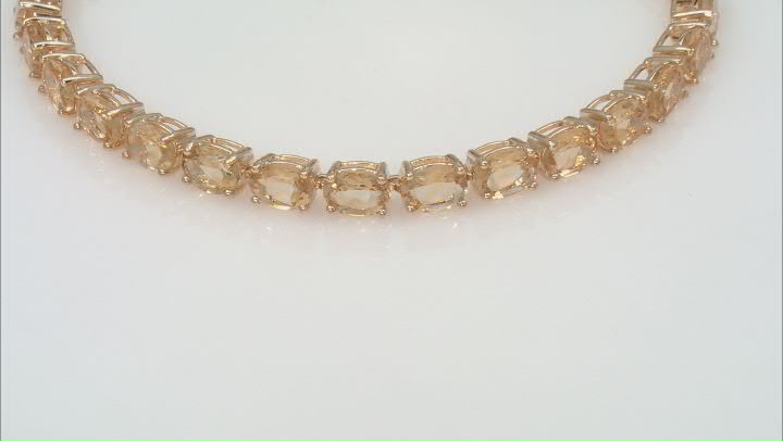 Oval Citrine 18k Yellow Gold Over Sterling Silver Tennis Bracelet 18.36ctw Video Thumbnail