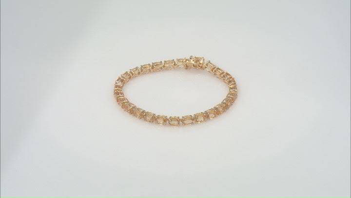 Oval Citrine 18k Yellow Gold Over Sterling Silver Tennis Bracelet 18.36ctw Video Thumbnail
