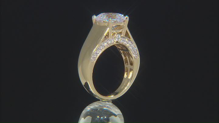 White Cubic Zirconia 18K Yellow Gold Over Sterling Silver Ring 7.83ctw Video Thumbnail
