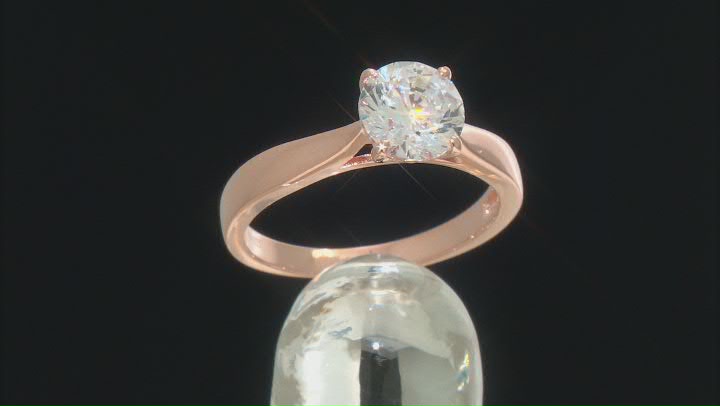 White Cubic Zirconia 18k Rose Gold Over Sterling Silver Ring 3.46ctw Video Thumbnail