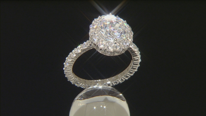 Cubic Zirconia Rhodium Over Silver Ring With Band 8.93ctw (4.85ctw DEW) Video Thumbnail