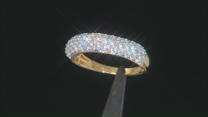 White Cubic Zirconia 18k Yellow Gold Over Sterling Silver Ring With Bands 8.84ctw Video Thumbnail