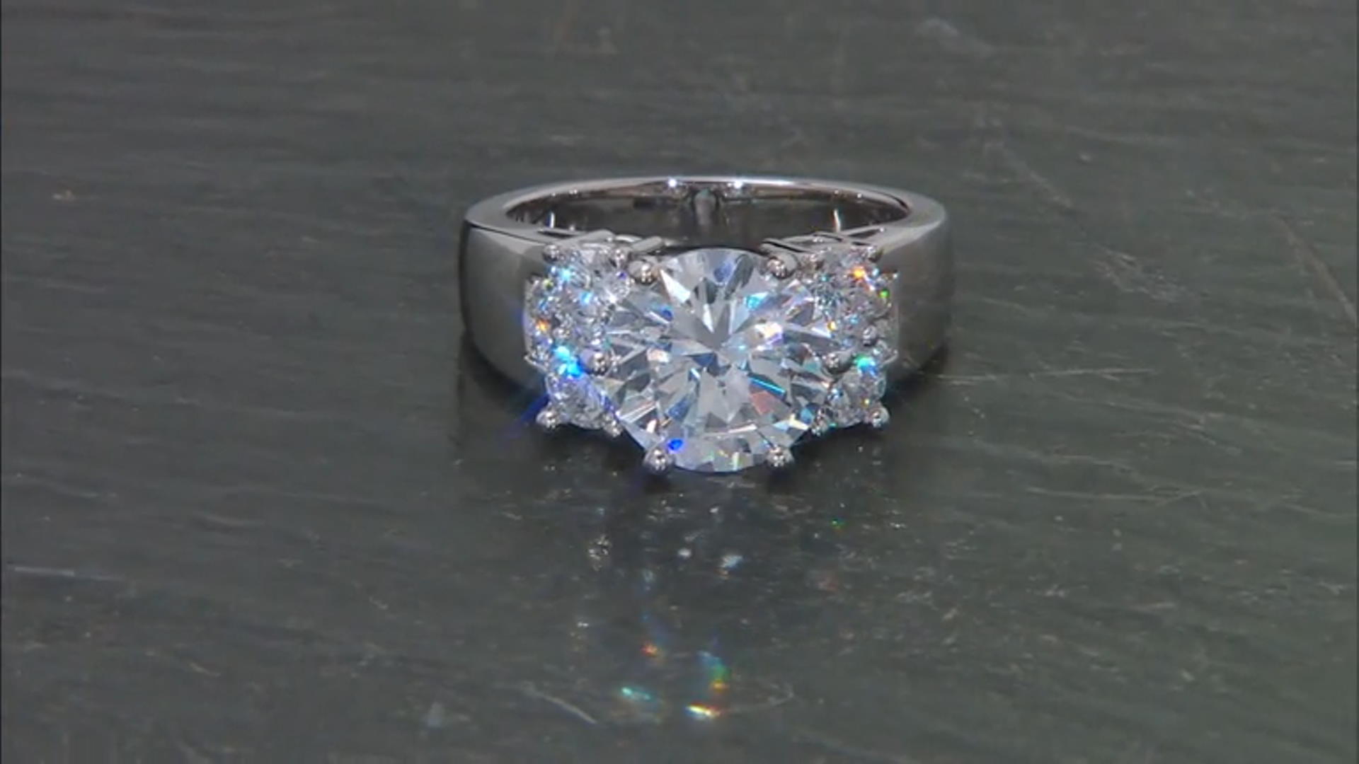 White Cubic Zirconia Rhodium Over Sterling Silver Ring 8.09ctw Video Thumbnail