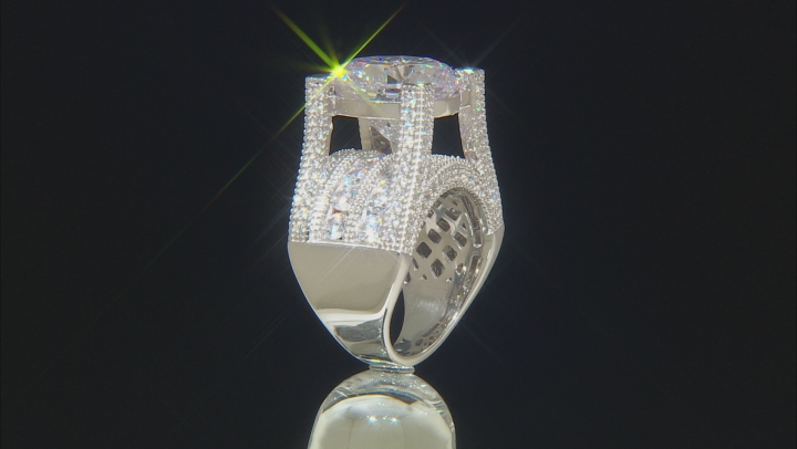 White Cubic Zirconia Rhodium Over Sterling Silver Ring 22.65ctw Video Thumbnail