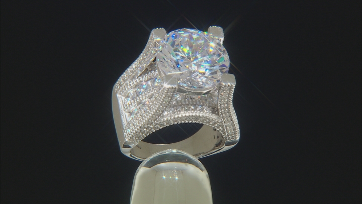 White Cubic Zirconia Rhodium Over Sterling Silver Ring 22.65ctw Video Thumbnail