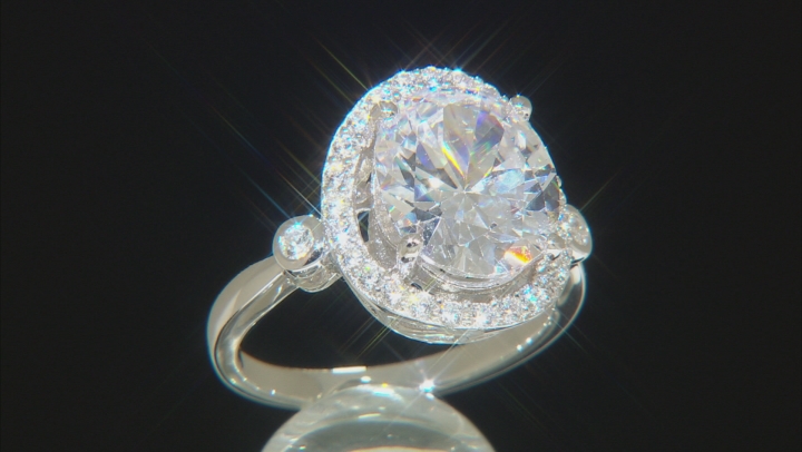 White Cubic Zirconia Rhodium Over Sterling Silver Ring 5.15ctw Video Thumbnail