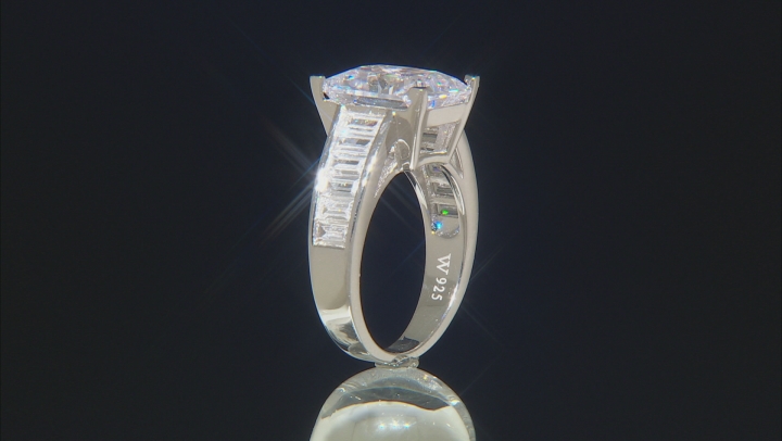 Scintillant Cut White Cubic Zirconia Rhodium Over Sterling Silver Ring 11.34ctw Video Thumbnail