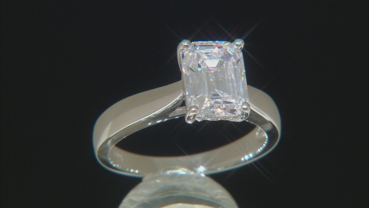 White Cubic Zirconia Rhodium Over Sterling Silver Ring 4.00ctw Video Thumbnail