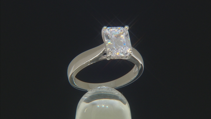 White Cubic Zirconia Rhodium Over Sterling Silver Ring 4.00ctw Video Thumbnail