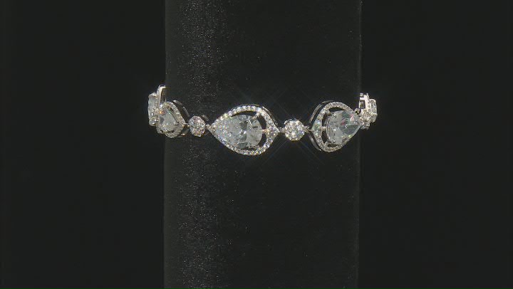 White Cubic Zirconia Rhodium Over Sterling Silver Bracelet. 34.38ctw