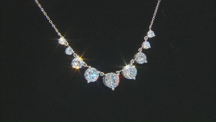 White Cubic Zirconia Rhodium Over Sterling Silver Necklace 11.19ctw (7.46ctw DEW)
