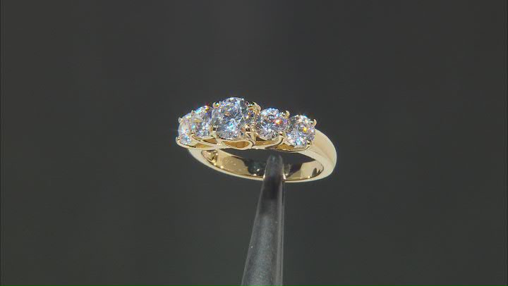 White Cubic Zirconia 18K Yellow Gold Over Over Sterling Silver Ring 4.07ctw Video Thumbnail