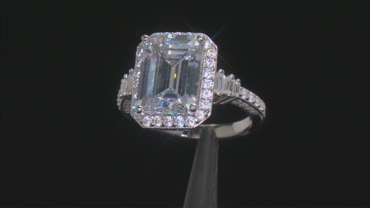 White Cubic Zirconia Rhodium Over Silver Ring 8.61ctw Video Thumbnail