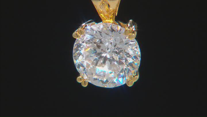 Cubic Zirconia 18k Yellow Gold Over Silver Pendant With Chain 6.30ctw (3.87ct DEW) Video Thumbnail