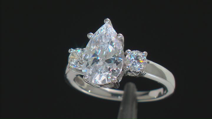 White Cubic Zirconia Platinum Over Sterling Silver Ring 5.25ctw Video Thumbnail