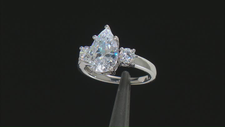 White Cubic Zirconia Platinum Over Sterling Silver Ring 5.25ctw Video Thumbnail