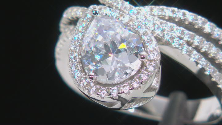 White Cubic Zirconia Rhodium Over Sterling Silver Ring 3.39ctw Video Thumbnail