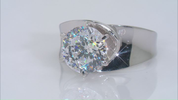 White Cubic Zirconia Platinum Over Sterling Silver Ring 5.50ctw Video Thumbnail